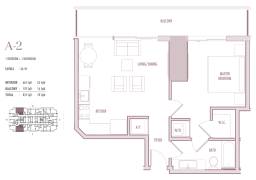 1 bedroom Model A-2 Unit 3814 